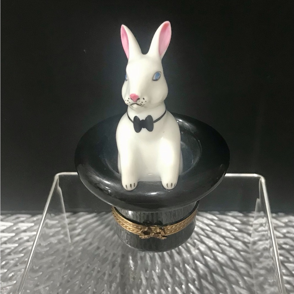 Rare Chamart Exclusive Limoges Charming Rabbit in Hat Ceramic Figurine